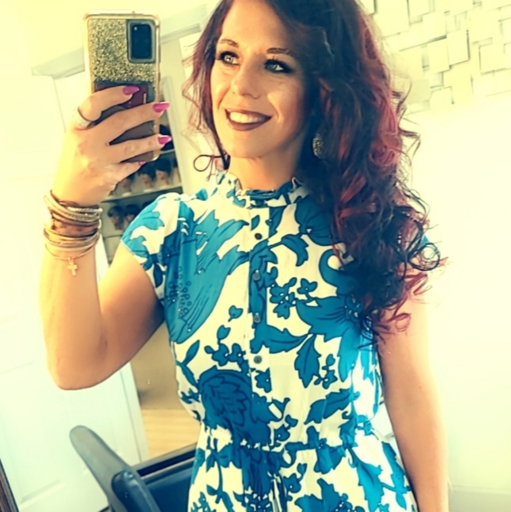 Blue floral mini perfect for summer